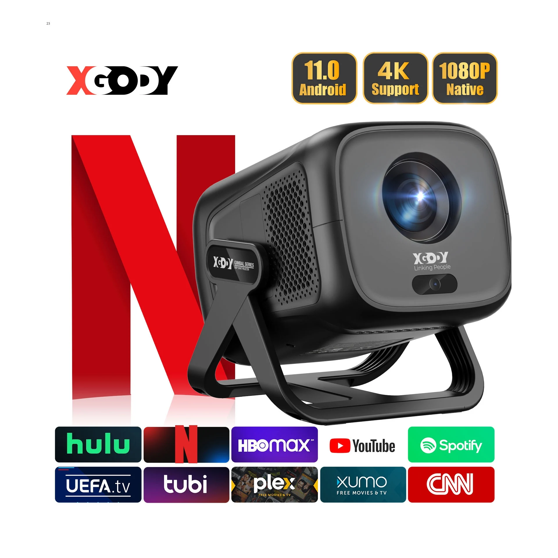 Проектор XGODY 4K 300ANSI с короткофокусным объективом, Android 11, автофокусом и коррекцией трапецеидальных искажений, 1080P, Wi-Fi 6, Bluetooth 5.2, портативный домашний кинотеатр
Проектор XGODY 4K 300ANSI с короткофокусным объективом, Android 11, автофокусом и коррекцией трапецеидальных искажений, 1080P, Wi-Fi 6, Bluetooth 5.2, портативный домашний кинотеатр