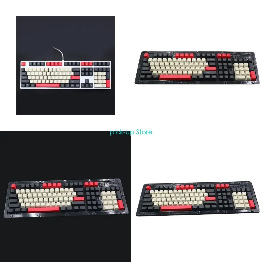 Q5WA 104Keys Keycaps PBT Keys Dye Upgrade Keycap OEM Profile Laser-Engraved Keycaps