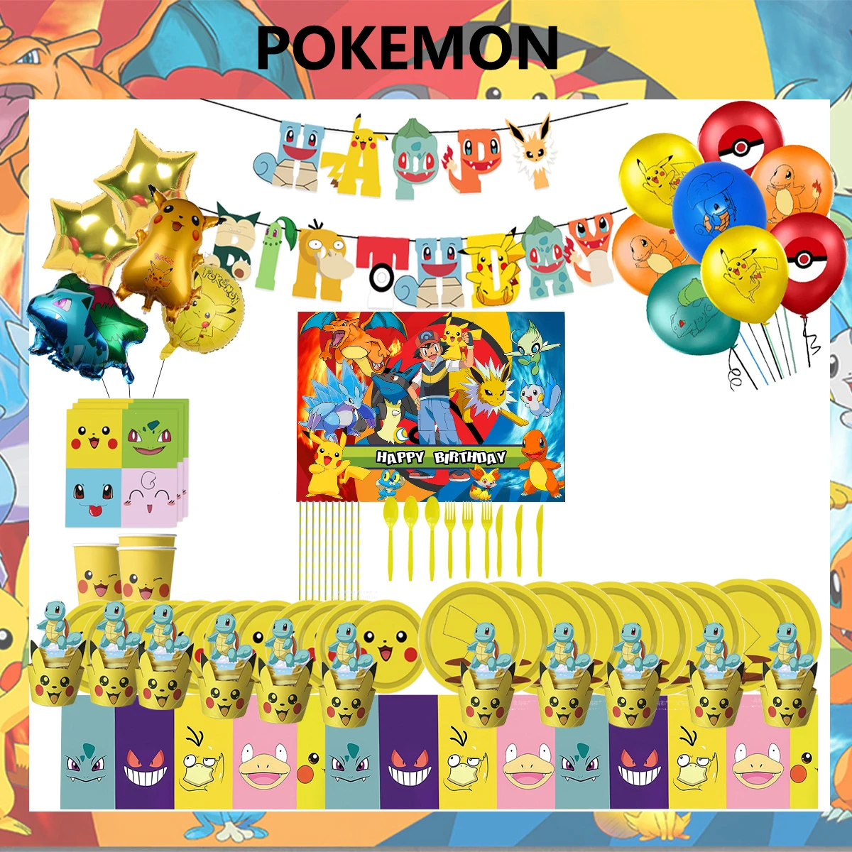 New Pokemon Disposable Tableware Birthday Party Pikachu Party Home Party Decorations Cosplay Party Baby Shower Decoration
New Pokemon Disposable Tableware Birthday Party Pikachu Party Home Party Decorations Cosplay Party Baby Shower Decoration