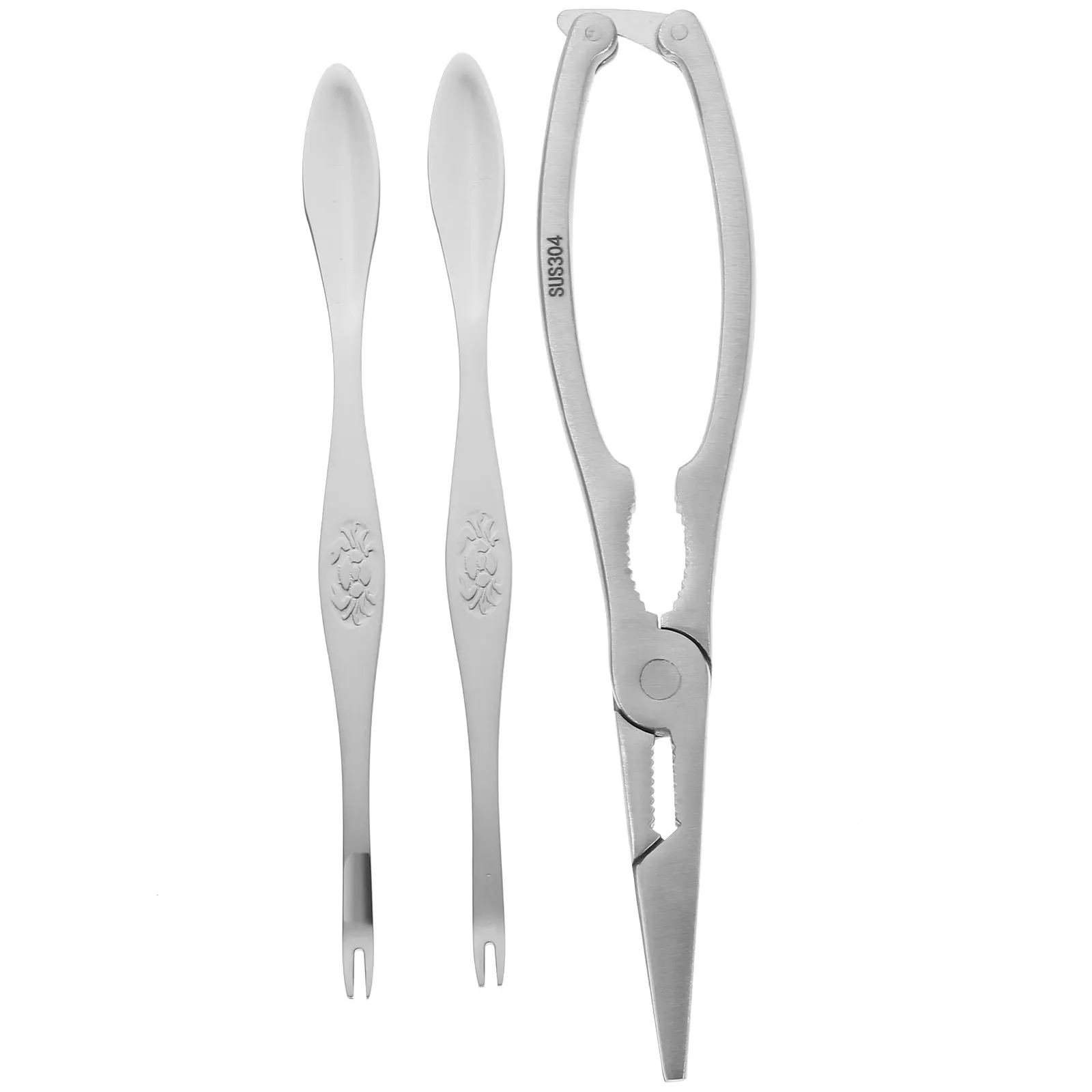 3pcs Lobster Shell Peeling Tongs Crab Utensils Zinc Alloy Seafood Tools Nut Cracker Claws Forks Eating Accessories
3pcs Lobster Shell Peeling Tongs Crab Utensils Zinc Alloy Seafood Tools Nut Cracker Claws Forks Eating Accessories