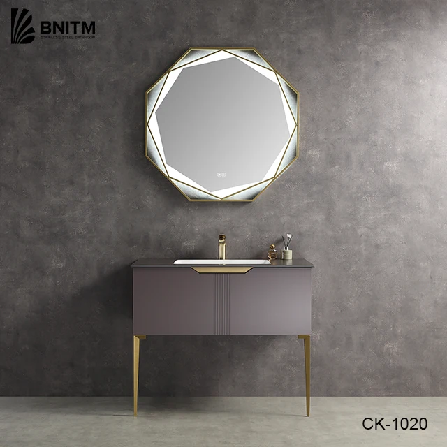 BNITM High End Luxury Classic Design Floor Mounted Slate Countertop Smart Led Mirror Bathroom Vanity with Sink
BNITM High End Luxury Classic Design Floor Mounted Slate Countertop Smart Led Mirror Bathroom Vanity with Sink