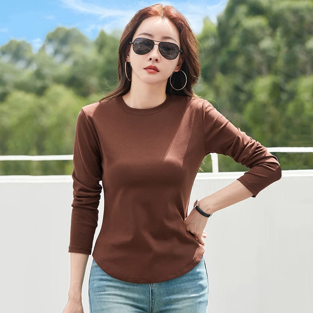 New Women Basic Slim Waist T-shirt Spring Autumn Fashion O-Neck Long Sleeve Casual T-shirt Simplicity Solid Color Female T-shirt
New Women Basic Slim Waist T-shirt Spring Autumn Fashion O-Neck Long Sleeve Casual T-shirt Simplicity Solid Color Female T-shirt