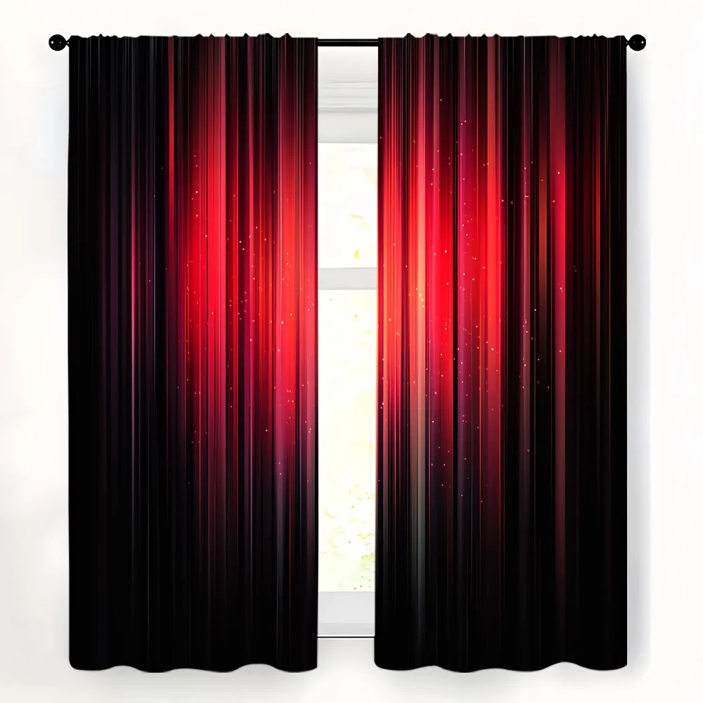 2D FLAT 2pcs Curtains Red Gradient Sparkle Pattern Curtains Perfect for Balcony, Bedroom, Study, Living Room, Suitable for Sprin
2D FLAT 2pcs Curtains Red Gradient Sparkle Pattern Curtains Perfect for Balcony, Bedroom, Study, Living Room, Suitable for Sprin