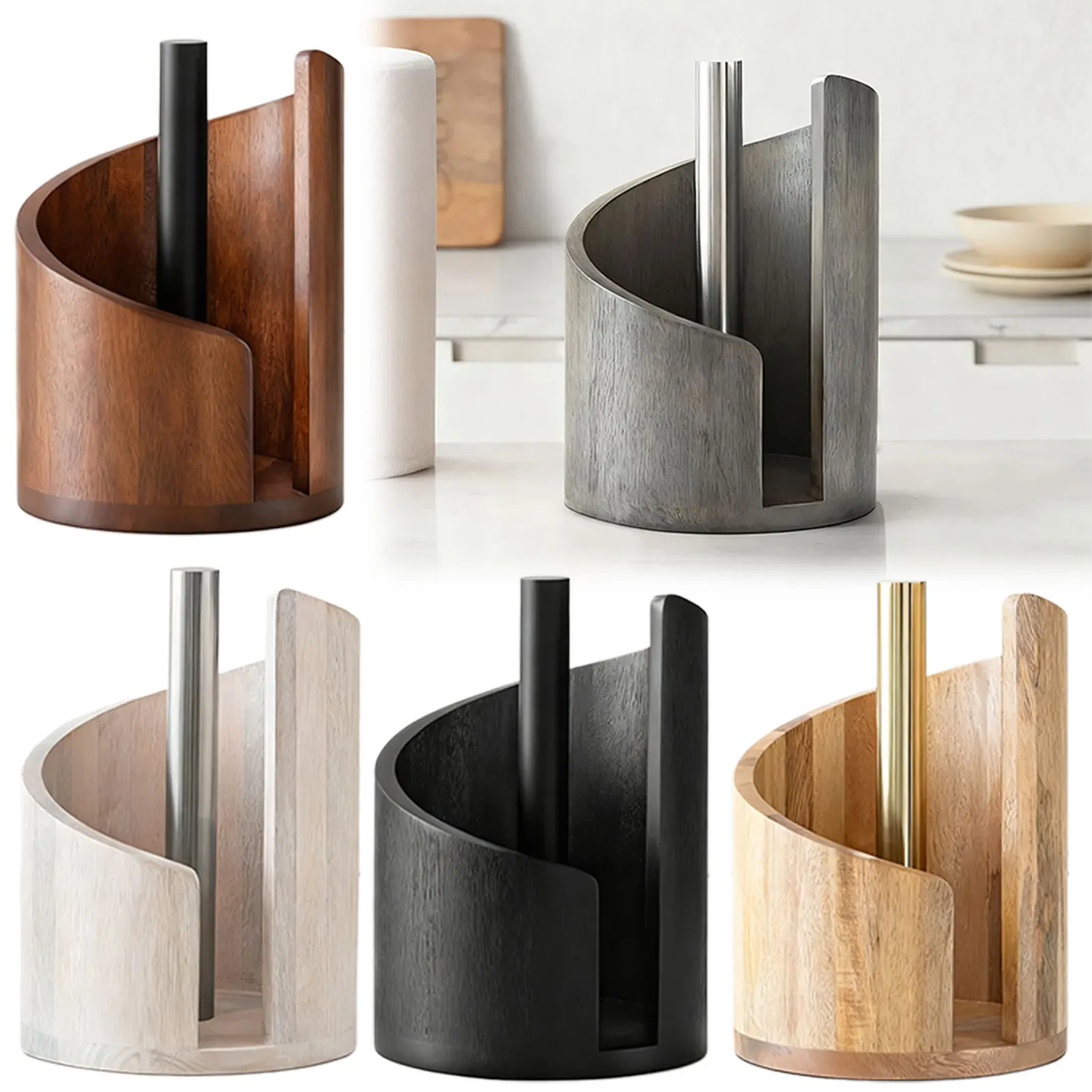 Mountain Paper Towel Holder Countertop with Wood Round Base Iron Holder Farmhouse Paper Towel Roll Dispenser
Mountain Paper Towel Holder Countertop with Wood Round Base Iron Holder Farmhouse Paper Towel Roll Dispenser