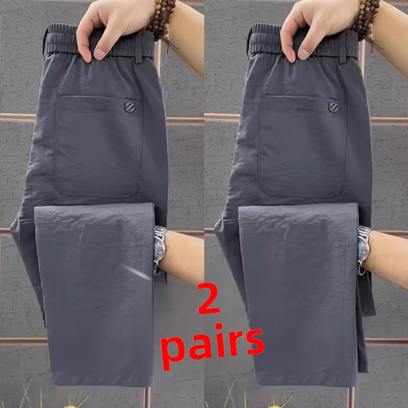 Мужские тонкие прямые рабочие брюки из ледяного шелка с эластичной резинкой на талии, прочные износостойкие спортивные брюки, дышащие повседневные брюки
Мужские тонкие прямые рабочие брюки из ледяного шелка с эластичной резинкой на талии, прочные износостойкие спортивные брюки, дышащие повседневные брюки