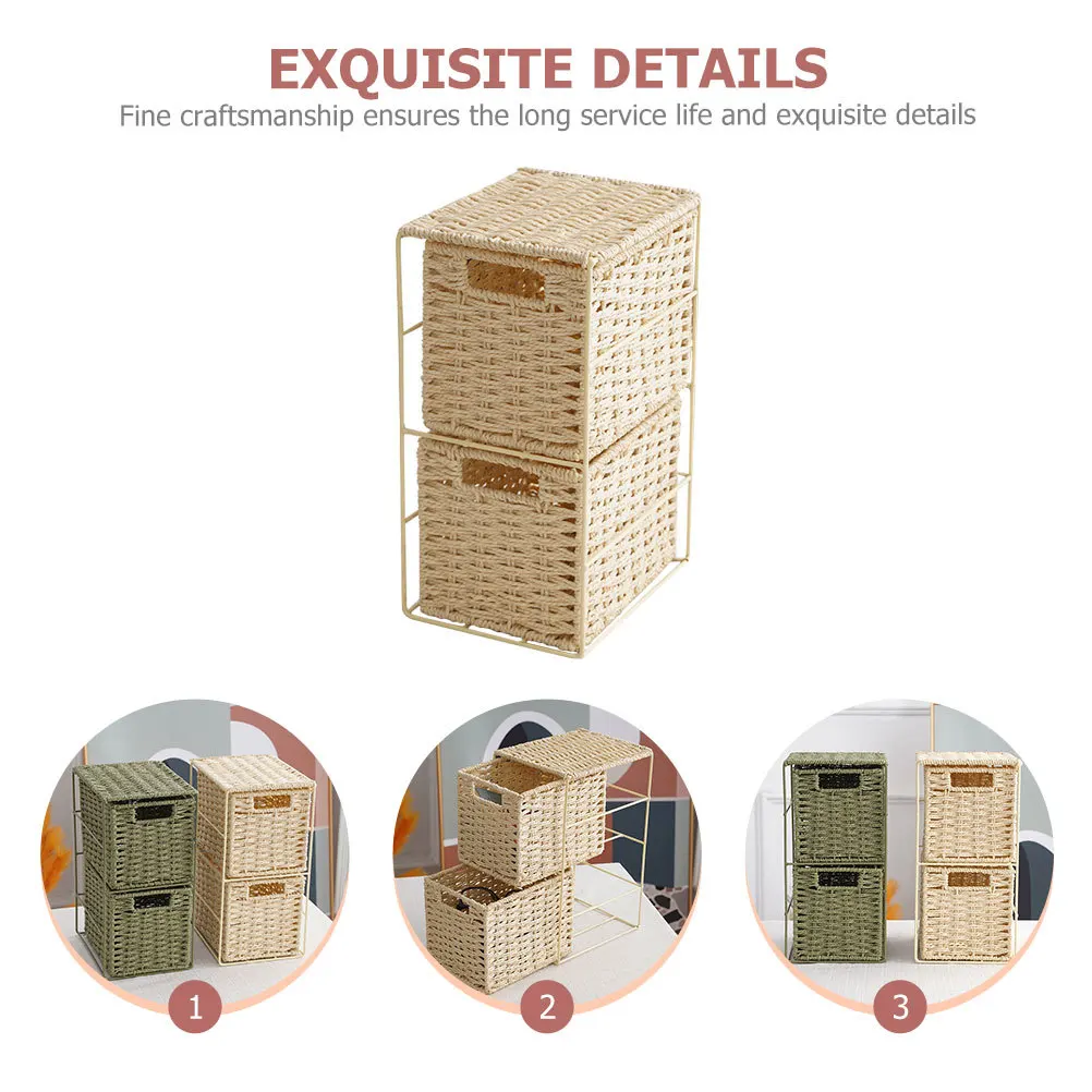 Dual Layer Storage Basket Home Use Woven Organizer Container for Socks Cosmetics Glasses Simulated Rattan Basket
Dual Layer Storage Basket Home Use Woven Organizer Container for Socks Cosmetics Glasses Simulated Rattan Basket
