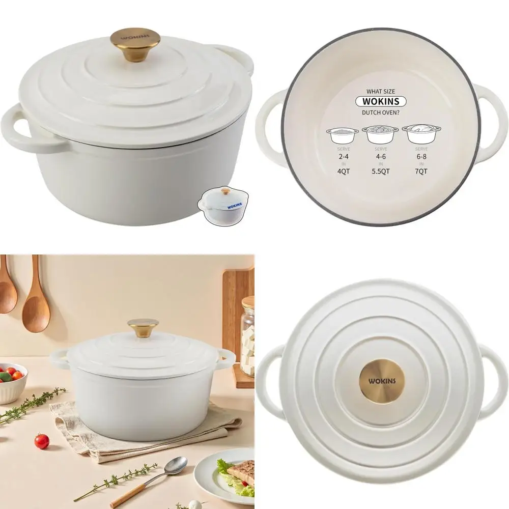 4QT Enameled Cast Iron Dutch Oven Pot with Lid,Heavy-Duty Cookware for Sourdough Bread Baking,Braising,Stews,Roasting,Oven Safe
4QT Enameled Cast Iron Dutch Oven Pot with Lid,Heavy-Duty Cookware for Sourdough Bread Baking,Braising,Stews,Roasting,Oven Safe