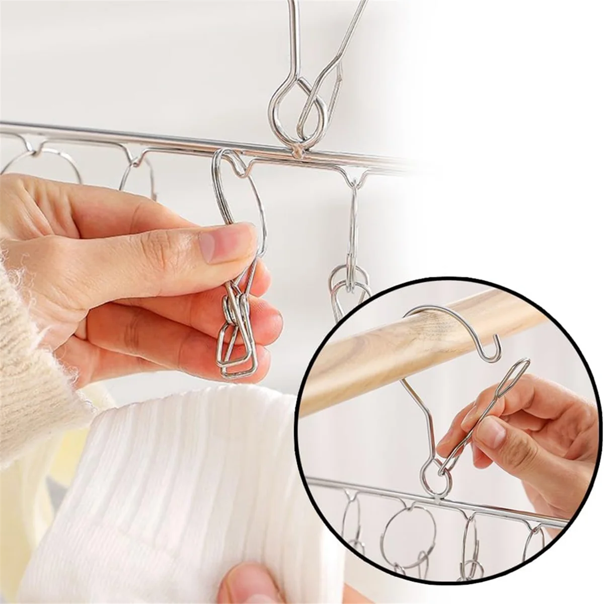 ABZD 2-х шт. двухслойная металлическая вешалка для носков, сушилка для белья из нержавеющей стали, для сушки обуви, носков, бандажа, полотенец, нижнее белье, шапка
ABZD 2-х шт. двухслойная металлическая вешалка для носков, сушилка для белья из нержавеющей стали, для сушки обуви, носков, бандажа, полотенец, нижнее белье, шапка