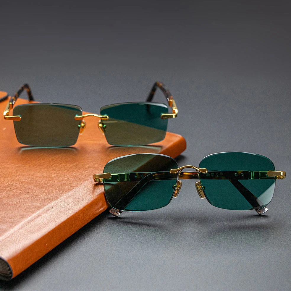 Rockjoy Green Stone Sunglasses Men Women Real Mineral Crystal Sun Glasses for Male Rimless Gold Grey Anti Fatigue
Rockjoy Green Stone Sunglasses Men Women Real Mineral Crystal Sun Glasses for Male Rimless Gold Grey Anti Fatigue