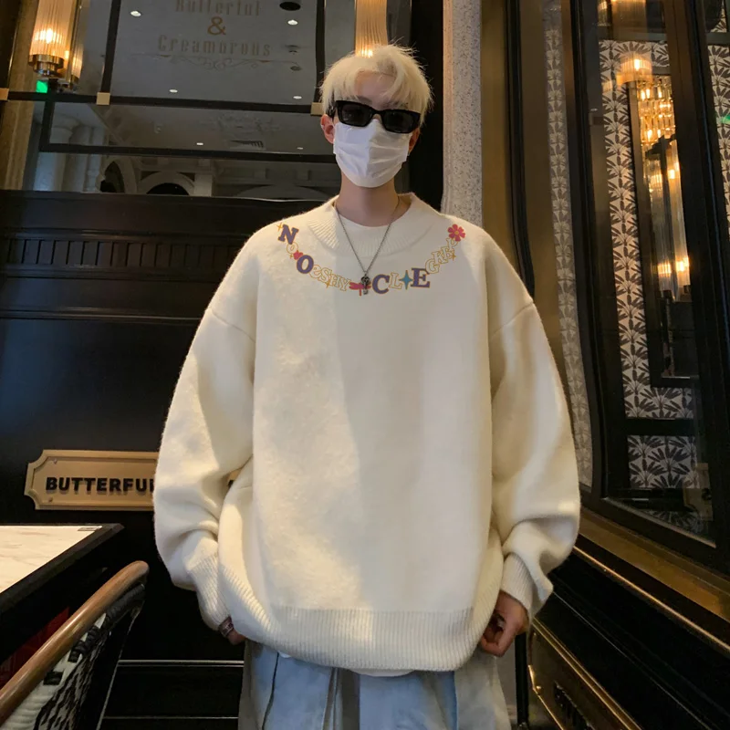 Men's Oversized Sweaters Autumn White Knitted Sweater 5XL Neck Letter Print Casual Wear for Man Knit Pulloves Men Clothes
Men's Oversized Sweaters Autumn White Knitted Sweater 5XL Neck Letter Print Casual Wear for Man Knit Pulloves Men Clothes