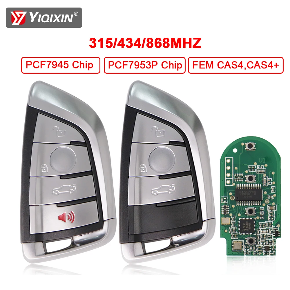 Умный дистанционный ключ от автомобиля для BMW F FEM CAS4 CAS4 + 1 3 5 7 серии X5 X6 X1 X3 2014 + 3/4 кнопки 315/434/868 МГц PCF7945 Чип без логотипа
Умный дистанционный ключ от автомобиля для BMW F FEM CAS4 CAS4 + 1 3 5 7 серии X5 X6 X1 X3 2014 + 3/4 кнопки 315/434/868 МГц PCF7945 Чип без логотипа