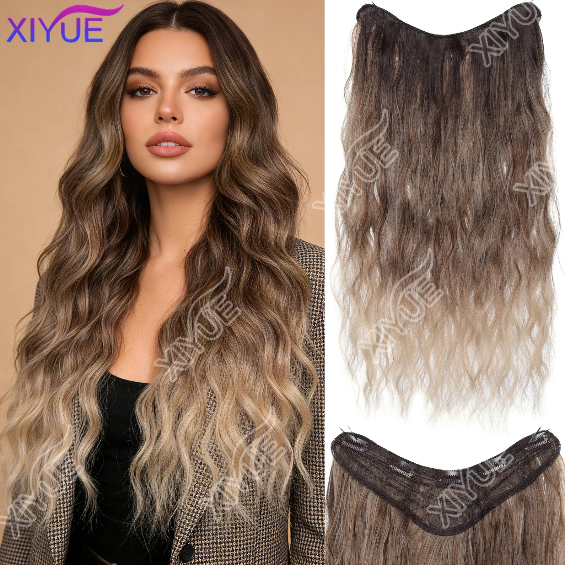 XIYUE 24INCH SYNTHETIC V-COLORED WATER WAVE ONE-PIECE HAIR EXTENSION BROWN INVISIBLE HAIRPIECE FOR WOMEN PERFECT FOR DAILY
XIYUE 24INCH SYNTHETIC V-COLORED WATER WAVE ONE-PIECE HAIR EXTENSION BROWN INVISIBLE HAIRPIECE FOR WOMEN PERFECT FOR DAILY