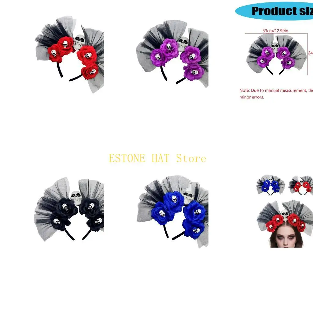 49MF Day Of the Deads Headpiece Flower Crown Headband Mexicans Festival Florals Headpiece Halloween Cincos Mayoes Costume
49MF Day Of the Deads Headpiece Flower Crown Headband Mexicans Festival Florals Headpiece Halloween Cincos Mayoes Costume
