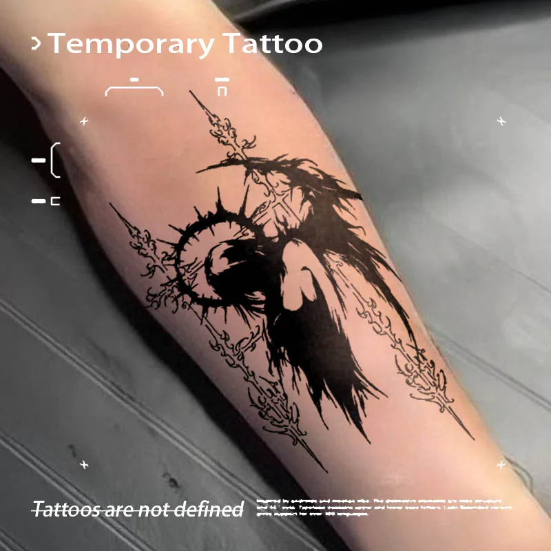 Fake Tattoo Dark Gothic Thorn Halo Angel Cross Herbal Juice Sticker Temporary Tattoos Cheap Goods Tatuaje Novelty in Toys Tatoo
Fake Tattoo Dark Gothic Thorn Halo Angel Cross Herbal Juice Sticker Temporary Tattoos Cheap Goods Tatuaje Novelty in Toys Tatoo