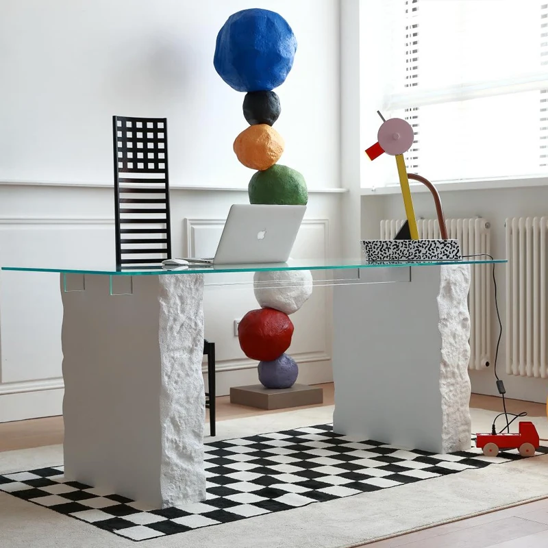 Light French-style glass desk, dining table, island table, art advanced sense clothing store table, office writing desk.
Light French-style glass desk, dining table, island table, art advanced sense clothing store table, office writing desk.