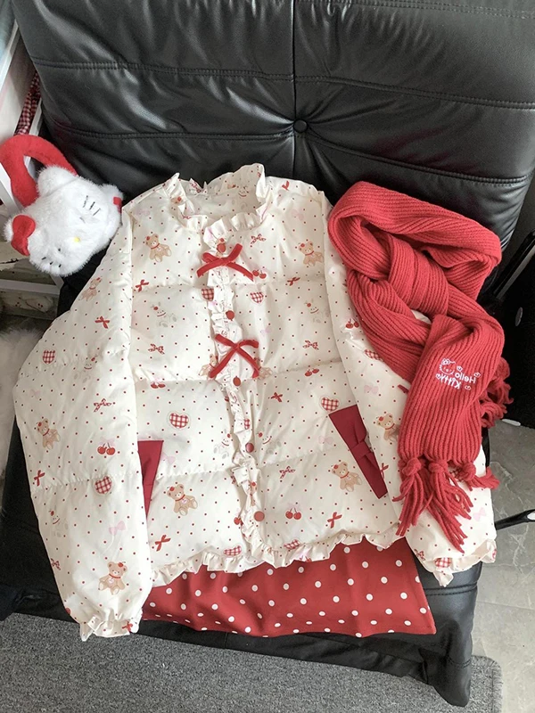 Sweet College Style Cotton Jacket with Polka Dot Print Button Lace Warm All-Match Soft Bread Style Coat for Women
Sweet College Style Cotton Jacket with Polka Dot Print Button Lace Warm All-Match Soft Bread Style Coat for Women