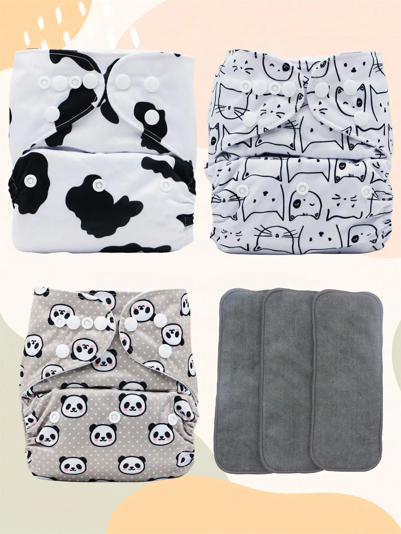 3Pcs Reusable Washable Baby Cloth Diapers Matching Microfiber Absorbent Inserts Soft Breathable Skin Friendly Infant Nappies Daily Care Supplies For Newborn Toddlers Home Outdoor Travel Use
3Pcs Reusable Washable Baby Cloth Diapers Matching Microfiber Absorbent Inserts Soft Breathable Skin Friendly Infant Nappies Daily Care Supplies For Newborn Toddlers Home Outdoor Travel Use