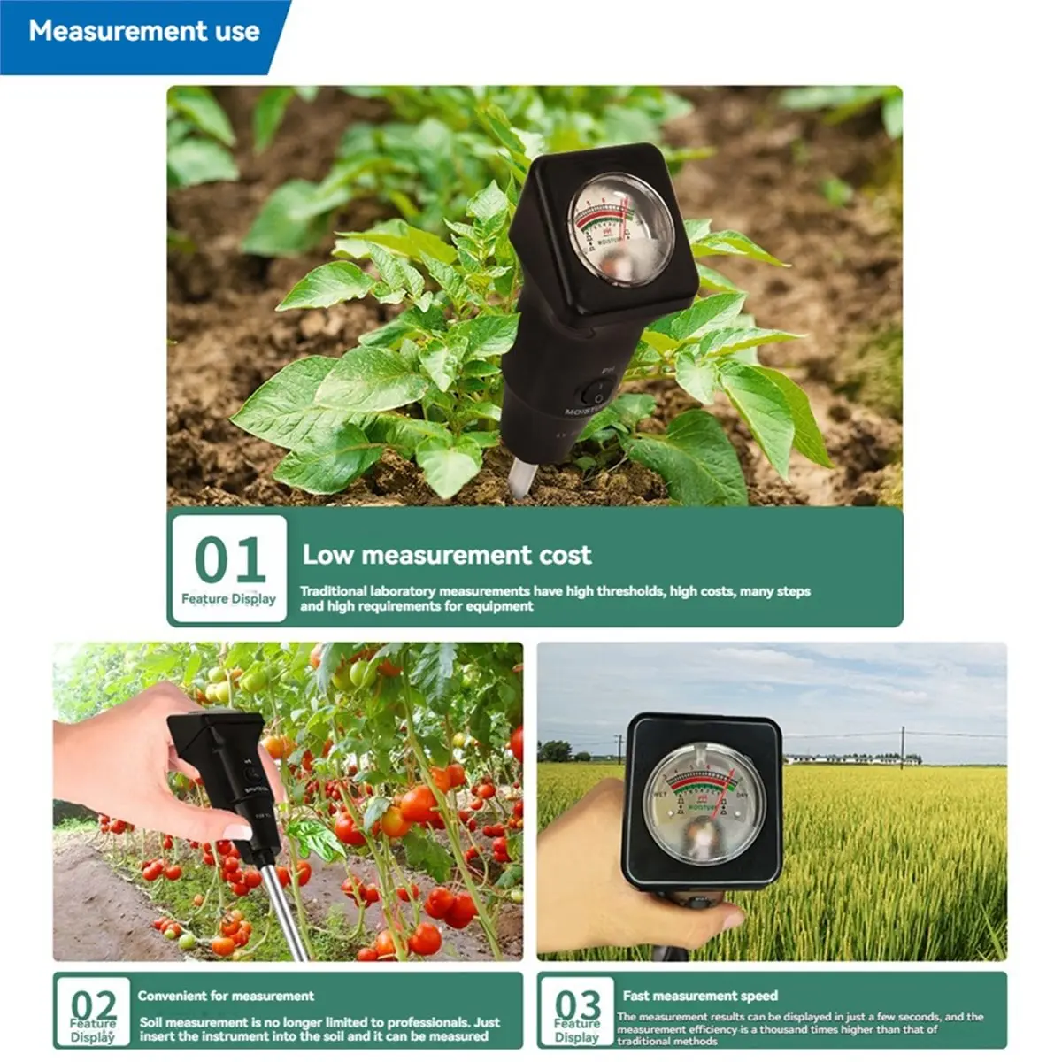 (A99Z) Soil PH Meter Soil Moisture PH Meter Acidity Humidity Tester Handheld Soil Tester PH Detector Humidity Analyzer A
(A99Z) Soil PH Meter Soil Moisture PH Meter Acidity Humidity Tester Handheld Soil Tester PH Detector Humidity Analyzer A