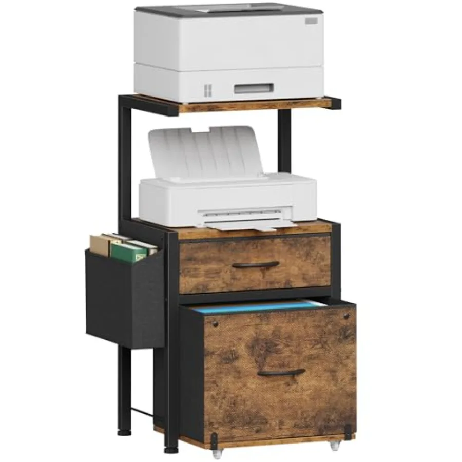 Filing Cabinet with 2-Tier Printer Shelves, 2 Fabric Drawers File Cabinet with Reversible Side BagandFile Drawer, Printer Stand
Filing Cabinet with 2-Tier Printer Shelves, 2 Fabric Drawers File Cabinet with Reversible Side BagandFile Drawer, Printer Stand