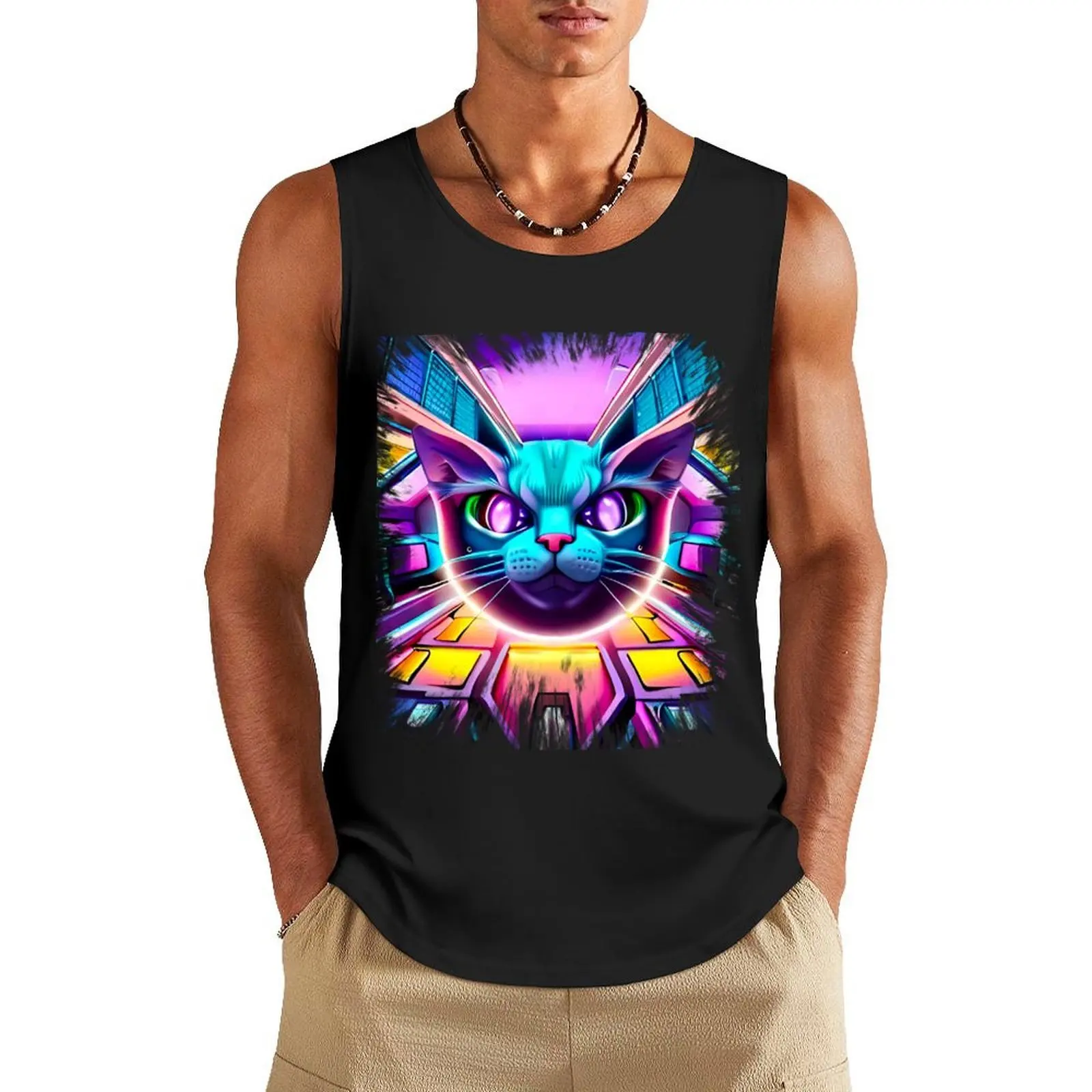 electric cat Tank Top gym clothing Men's cotton t-shirt Men's tops summer clothes for men
electric cat Tank Top gym clothing Men's cotton t-shirt Men's tops summer clothes for men