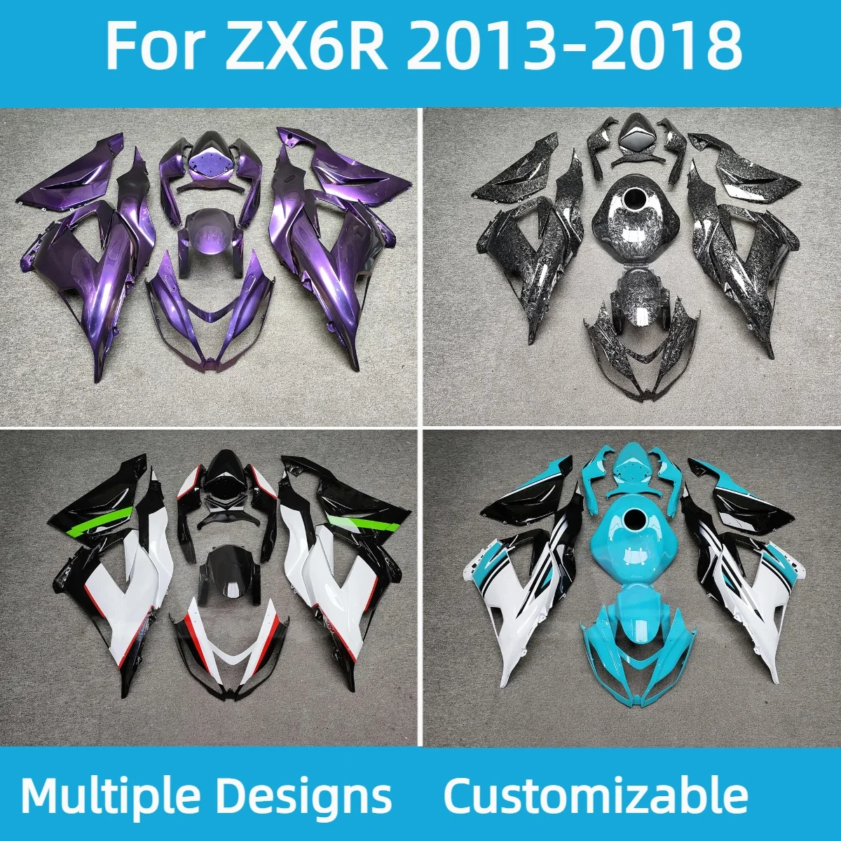 For Kawasaki ZX 6R 2013-2018 ABS Plastic Fairing Set ZX6R 13-18 Carbon Fibre Painted Fairings Bodywork Cowl Kit
For Kawasaki ZX 6R 2013-2018 ABS Plastic Fairing Set ZX6R 13-18 Carbon Fibre Painted Fairings Bodywork Cowl Kit