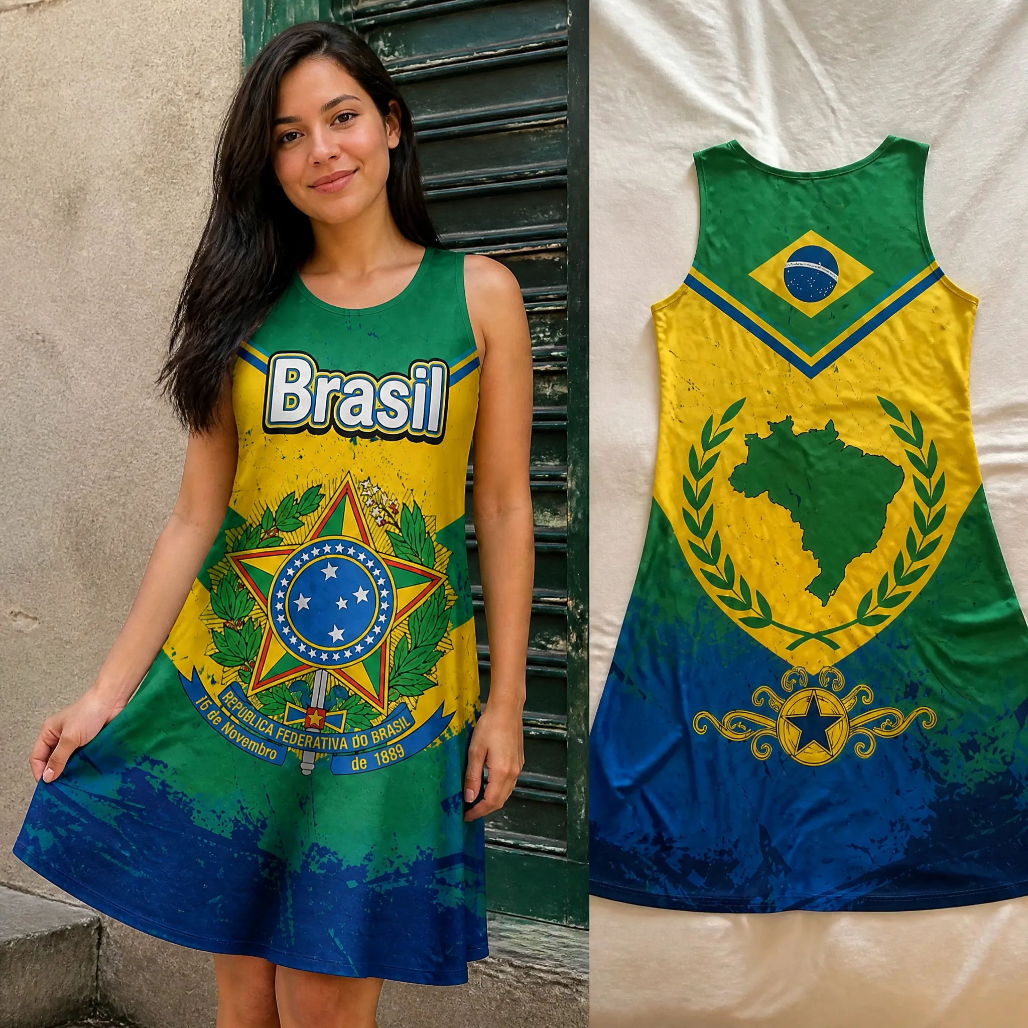 Womens Brazil Black Sleeveless Loose Dress Flag Landmark Triangle Print Summer Casual A Line Tank Dress Vacation Street Wear Fit
Womens Brazil Black Sleeveless Loose Dress Flag Landmark Triangle Print Summer Casual A Line Tank Dress Vacation Street Wear Fit