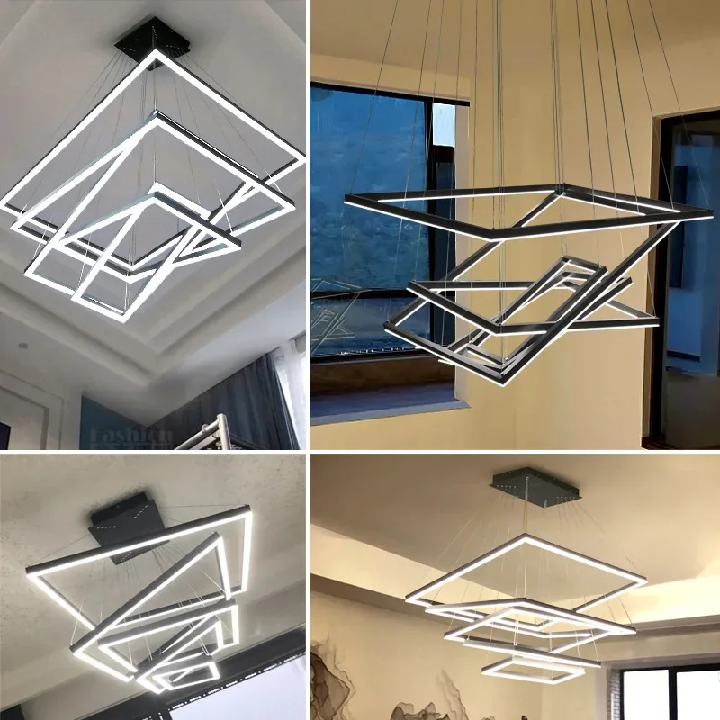 Duplex Chandelier Rectangular Ring Modern Simple Villa Living Room Dining Room Chandelier Nordic Personality
Duplex Chandelier Rectangular Ring Modern Simple Villa Living Room Dining Room Chandelier Nordic Personality