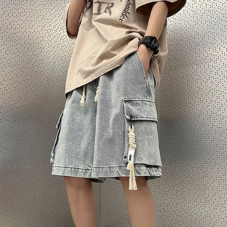 Men's Vintage American Style Denim Cargo Shorts with Pockets Loose Fit Summer Thin Fabric Street Fashion
Men's Vintage American Style Denim Cargo Shorts with Pockets Loose Fit Summer Thin Fabric Street Fashion