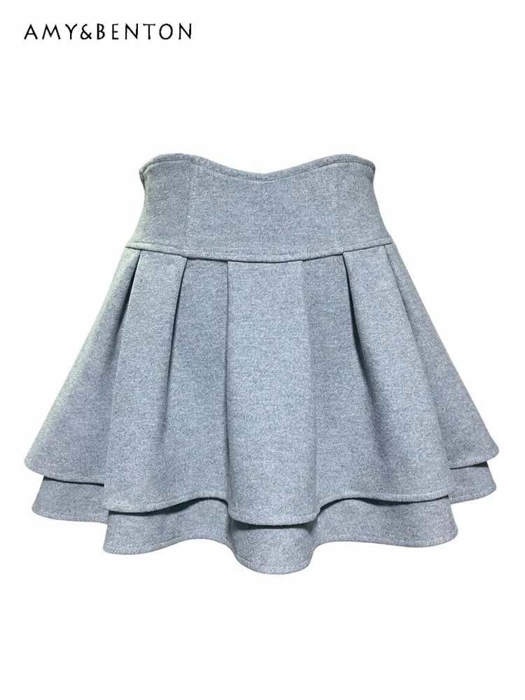 Autumn Winter Japanese Harajuku Sweet Girl Woolen Skirt High Waist Slim Puffy Skirt Solid Color Versatile Elegant A-line Skirts
Autumn Winter Japanese Harajuku Sweet Girl Woolen Skirt High Waist Slim Puffy Skirt Solid Color Versatile Elegant A-line Skirts