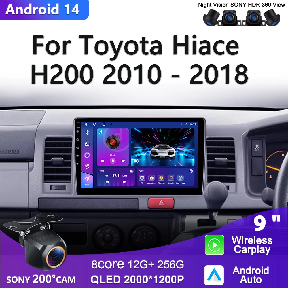 Android 14 Car DVD Multimedia Player For Toyota Hiace H200 2010 - 2018 Auto Radio GPS Navigation Carplay Stereo Radio Multimedia
Android 14 Car DVD Multimedia Player For Toyota Hiace H200 2010 - 2018 Auto Radio GPS Navigation Carplay Stereo Radio Multimedia