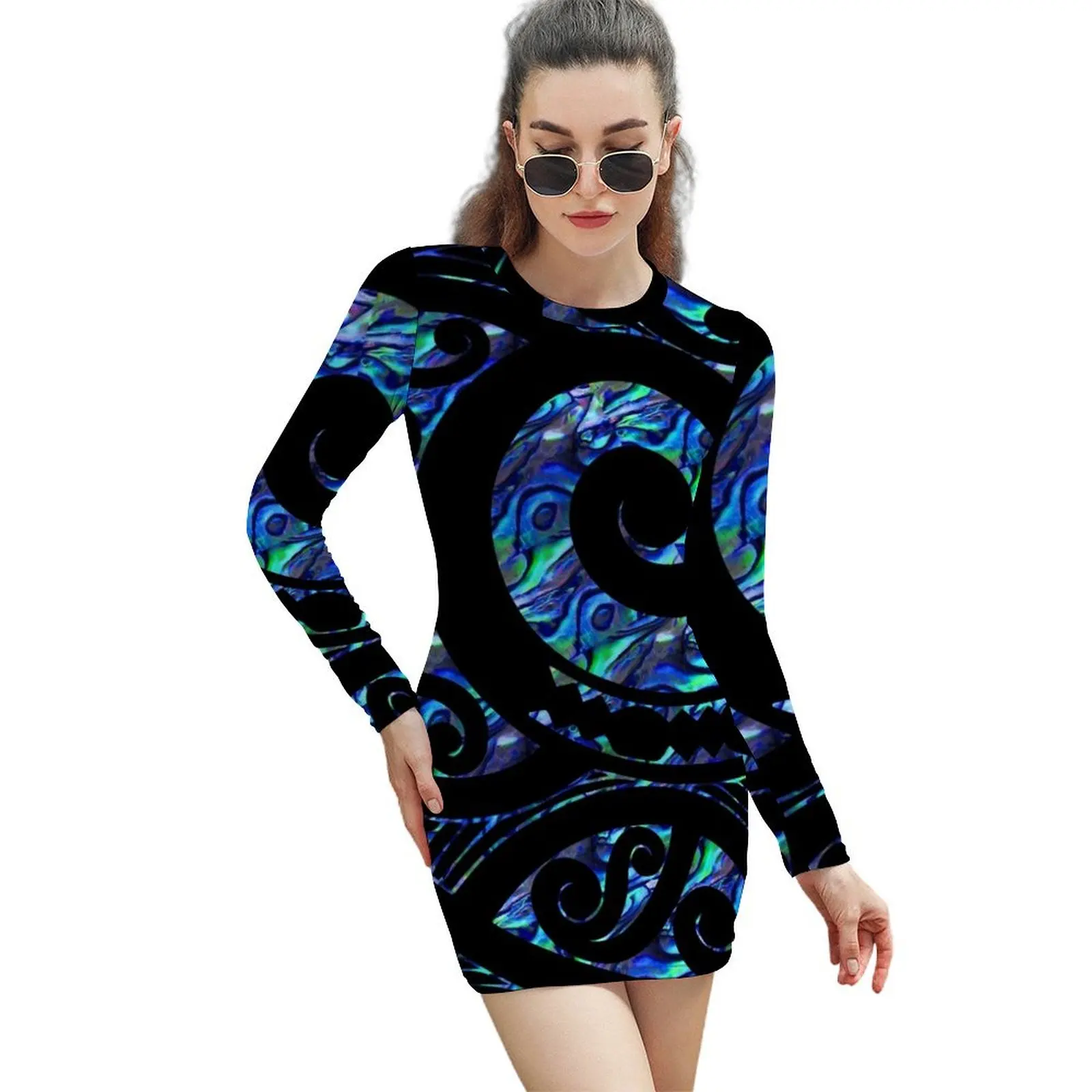 New Zealand Māori Paua Tattoo Koru Design Long-Sleeved Sheath Dress clothes for women dress summer
New Zealand Māori Paua Tattoo Koru Design Long-Sleeved Sheath Dress clothes for women dress summer