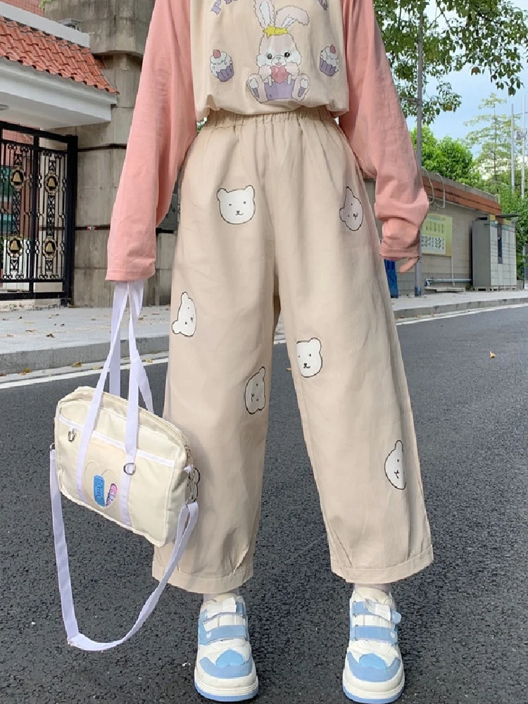 Sweet Kawaii Soft Girl Cute Pants Women Summer Khaki Basis High Waist Loose Trousers Elastic Waist Casual Student Pants Female
Sweet Kawaii Soft Girl Cute Pants Women Summer Khaki Basis High Waist Loose Trousers Elastic Waist Casual Student Pants Female