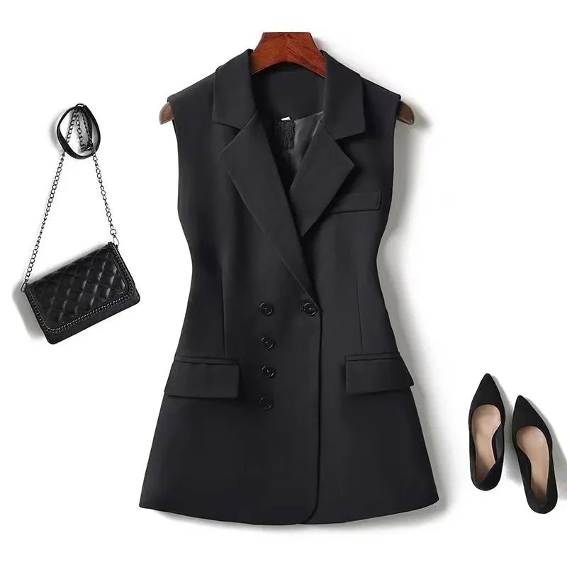 2025 Spring Autumn New Vest Jacket Women's Slim Sleeveless Coat Black Female Fashion Casual Suit Collar Waistcoat Outwear
2025 Spring Autumn New Vest Jacket Women's Slim Sleeveless Coat Black Female Fashion Casual Suit Collar Waistcoat Outwear