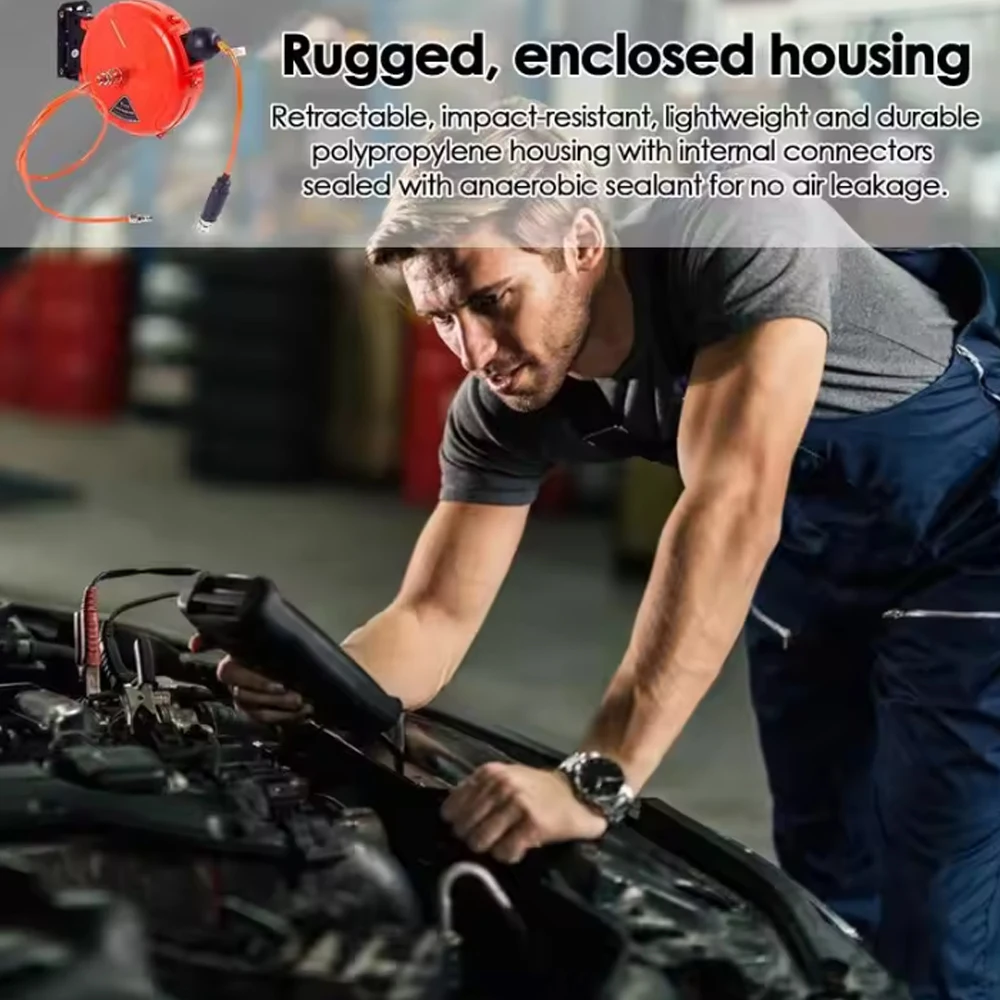 10-метровая катушка автоматического перемотки. Настенный монтаж и вращающийся кронштейн с роликовым воздушным шлангом, детали воздушного компрессора с быстрым соединением
10-метровая катушка автоматического перемотки. Настенный монтаж и вращающийся кронштейн с роликовым воздушным шлангом, детали воздушного компрессора с быстрым соединением