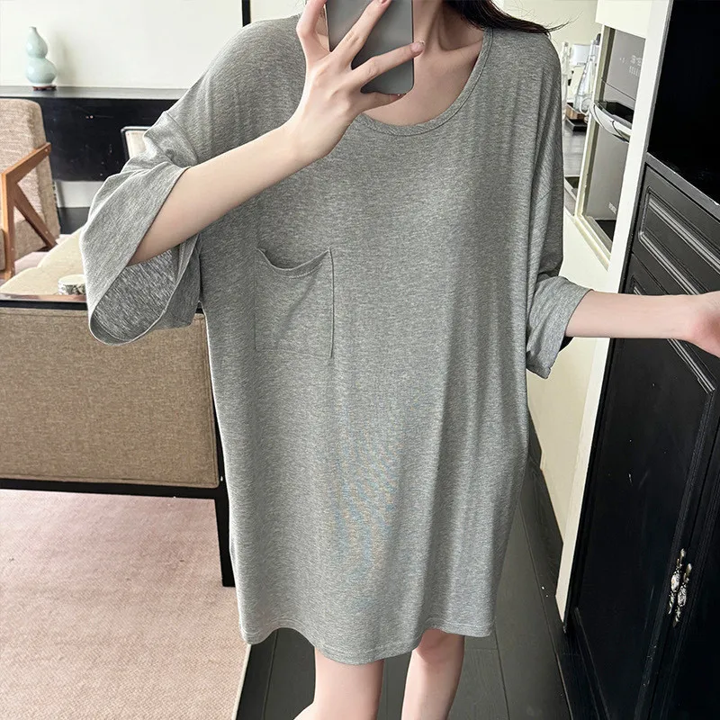 Casual Modal Night Dress Woman Short Sleeve Sleepwear Loose Ladies Nightgowns Sleeping Clothes Home Sleep Shirt Vestido Mujer
Casual Modal Night Dress Woman Short Sleeve Sleepwear Loose Ladies Nightgowns Sleeping Clothes Home Sleep Shirt Vestido Mujer