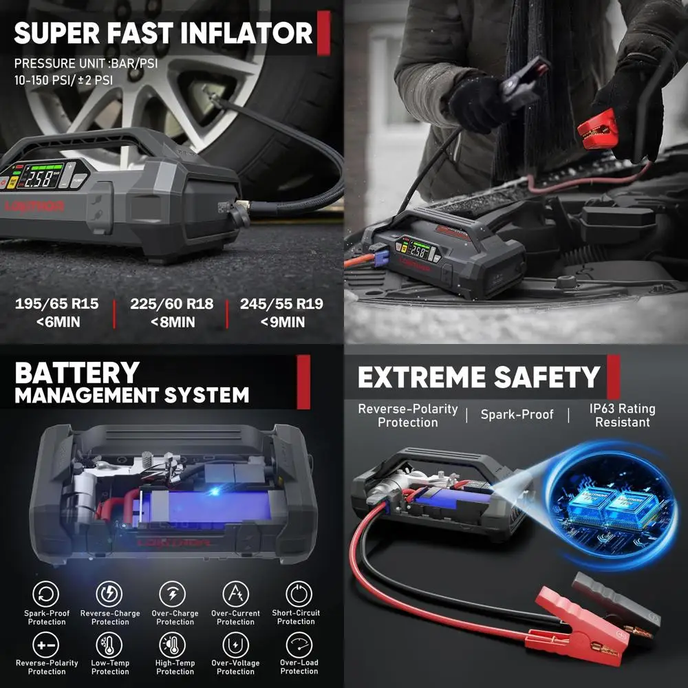 Стартер JA300 с воздушным компрессором, портативный автомобильный аккумулятор емкостью 1500 А, 12 В для дизельного двигателя грузоподъемностью 7,0 л или 4,5 л, 150 фунтов на квадратный дюйм
Стартер JA300 с воздушным компрессором, портативный автомобильный аккумулятор емкостью 1500 А, 12 В для дизельного двигателя грузоподъемностью 7,0 л или 4,5 л, 150 фунтов на квадратный дюйм