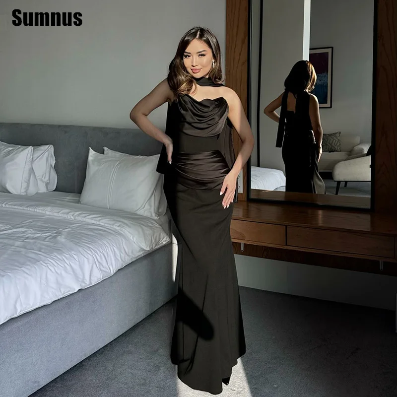 Sumnus Elegant Mermaid Black Evening Dresses Boat Neck Pleats Sleeveless Satin Maxi Prom Dresses 2026 Gala Dress Customized
Sumnus Elegant Mermaid Black Evening Dresses Boat Neck Pleats Sleeveless Satin Maxi Prom Dresses 2026 Gala Dress Customized