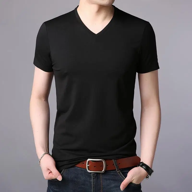 Men's Modal Slim Fit T-Shirt Overhead Short Sleeve Color V-Neck Casual Style Warmth Daily Wear Spring Collection
Men's Modal Slim Fit T-Shirt Overhead Short Sleeve Color V-Neck Casual Style Warmth Daily Wear Spring Collection