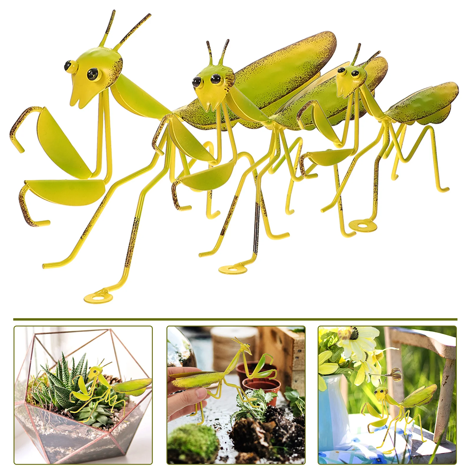 3 pcs Praying Mantis Iron Garden Decor Dark Lawn nament Animal Sculpture Kids Room Wall Outdoor Home Adornment
3 pcs Praying Mantis Iron Garden Decor Dark Lawn nament Animal Sculpture Kids Room Wall Outdoor Home Adornment