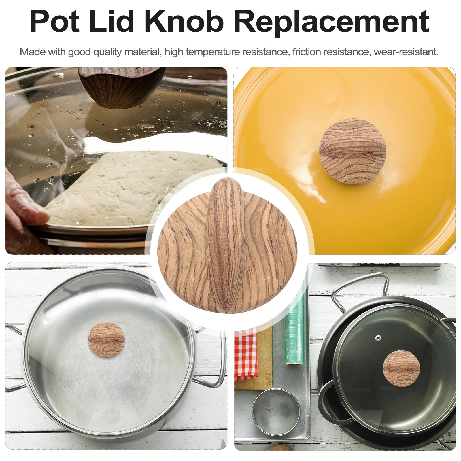 2pcs Pot Cover Knob Heat-Resistant Non-Slip Kitchen Utensil For Soup Pot Steamer Wok Lid Handle Replacement Universal Cookware
2pcs Pot Cover Knob Heat-Resistant Non-Slip Kitchen Utensil For Soup Pot Steamer Wok Lid Handle Replacement Universal Cookware