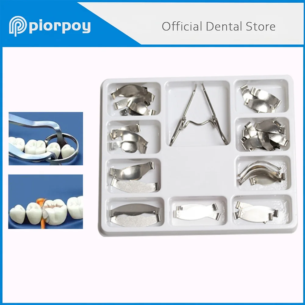PIORPOY 1BoxDental Matrix Sectional Contoured Metal Matrices No.1.330 With Spring Clip Delta Ring Clamp Wedges Kit Dentist Tools
PIORPOY 1BoxDental Matrix Sectional Contoured Metal Matrices No.1.330 With Spring Clip Delta Ring Clamp Wedges Kit Dentist Tools