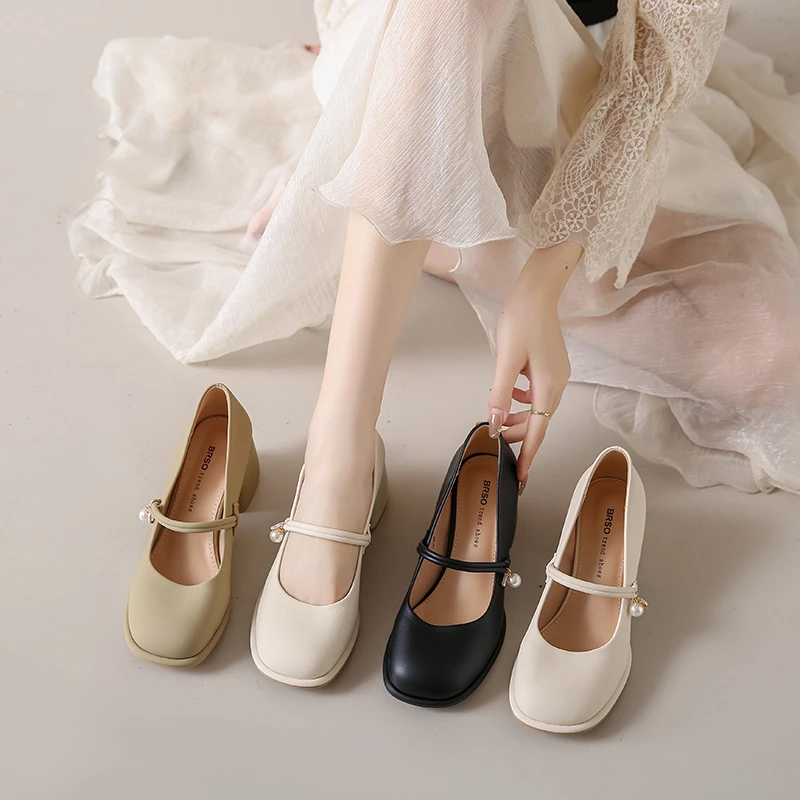 Mary Janes Women's Shoes 2026 New Versatile French Style Pearl Strap Mid Heel round Toe Rhinestone White Thick Heel Single Shoes
Mary Janes Women's Shoes 2026 New Versatile French Style Pearl Strap Mid Heel round Toe Rhinestone White Thick Heel Single Shoes