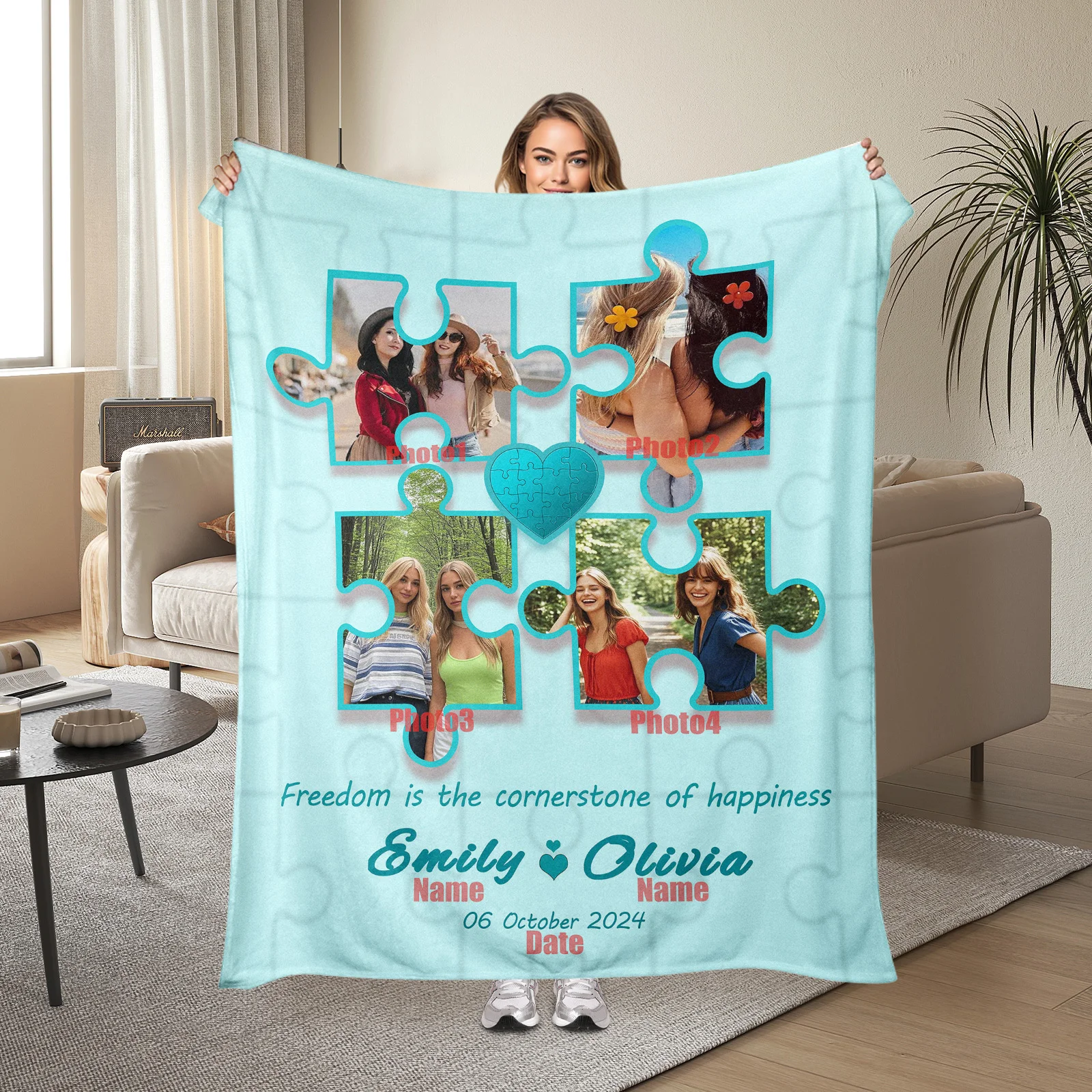 Customized Blue Heart Shape Building Block Patterned Cozy Blanket For Kids And Adults Home Decor Gift Idea Warm And Comfortable
Customized Blue Heart Shape Building Block Patterned Cozy Blanket For Kids And Adults Home Decor Gift Idea Warm And Comfortable