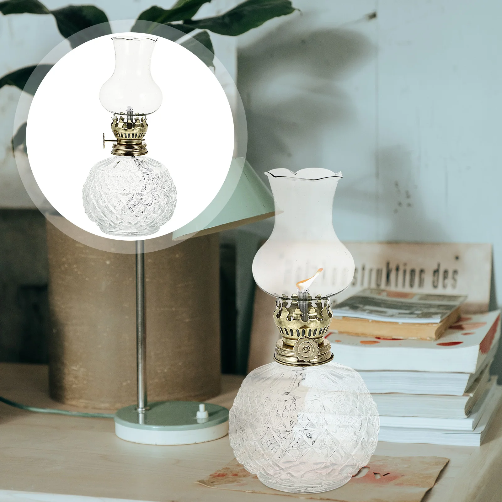 Glass Kerosene Lamp Fine Polished Party Gift for Home Vintage Exquisite Workmanship Retro Cover Oil Light
Glass Kerosene Lamp Fine Polished Party Gift for Home Vintage Exquisite Workmanship Retro Cover Oil Light
