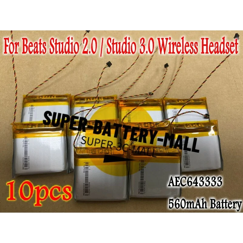10pcs AEC 643333 Battery For Studio2.0 / Studio3.0 Headphone Wireless Headset
10pcs AEC 643333 Battery For Studio2.0 / Studio3.0 Headphone Wireless Headset