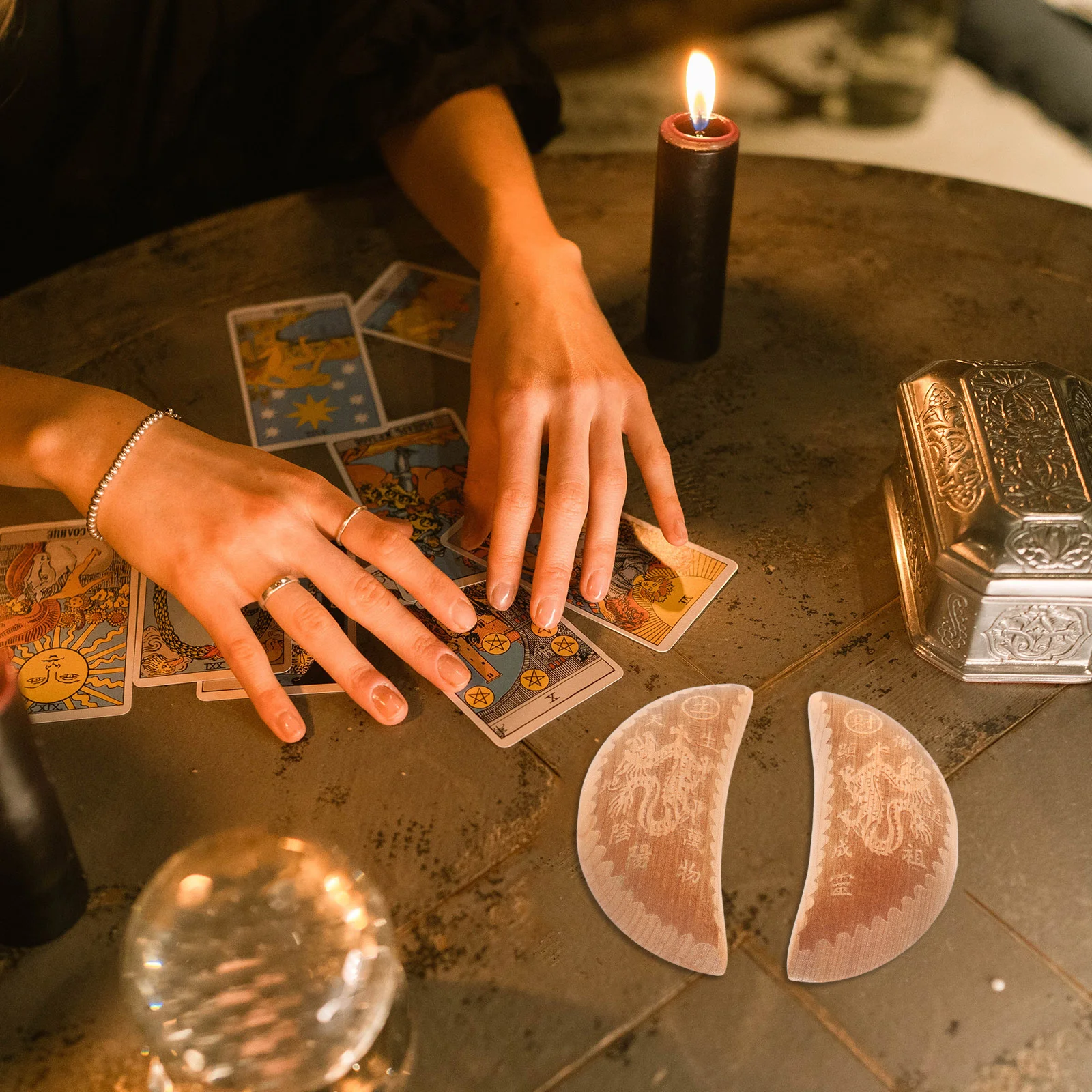 1 Pair Traditional Divination Cups Exquisite Carved Wooden Fortune Telling Tool Vintage Spiritual Home Decor Retro Table
1 Pair Traditional Divination Cups Exquisite Carved Wooden Fortune Telling Tool Vintage Spiritual Home Decor Retro Table