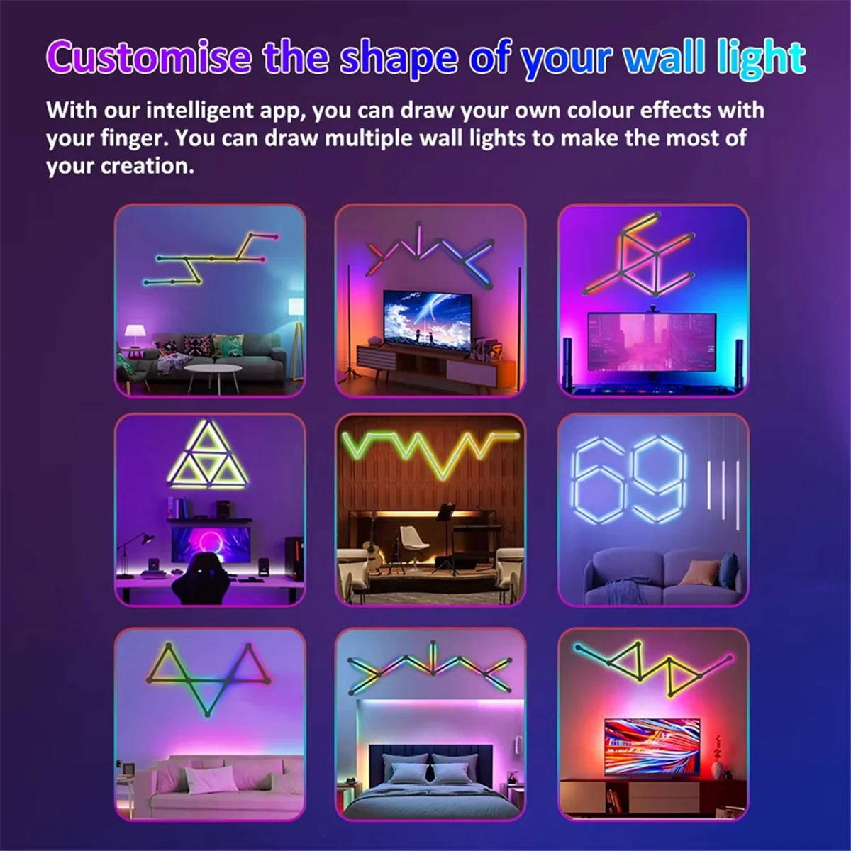 New USB Smart Wall Light RGB LED Light Bars, 16 Million Color Dimmable Music Sync DIY Home Decor Light Bars
New USB Smart Wall Light RGB LED Light Bars, 16 Million Color Dimmable Music Sync DIY Home Decor Light Bars