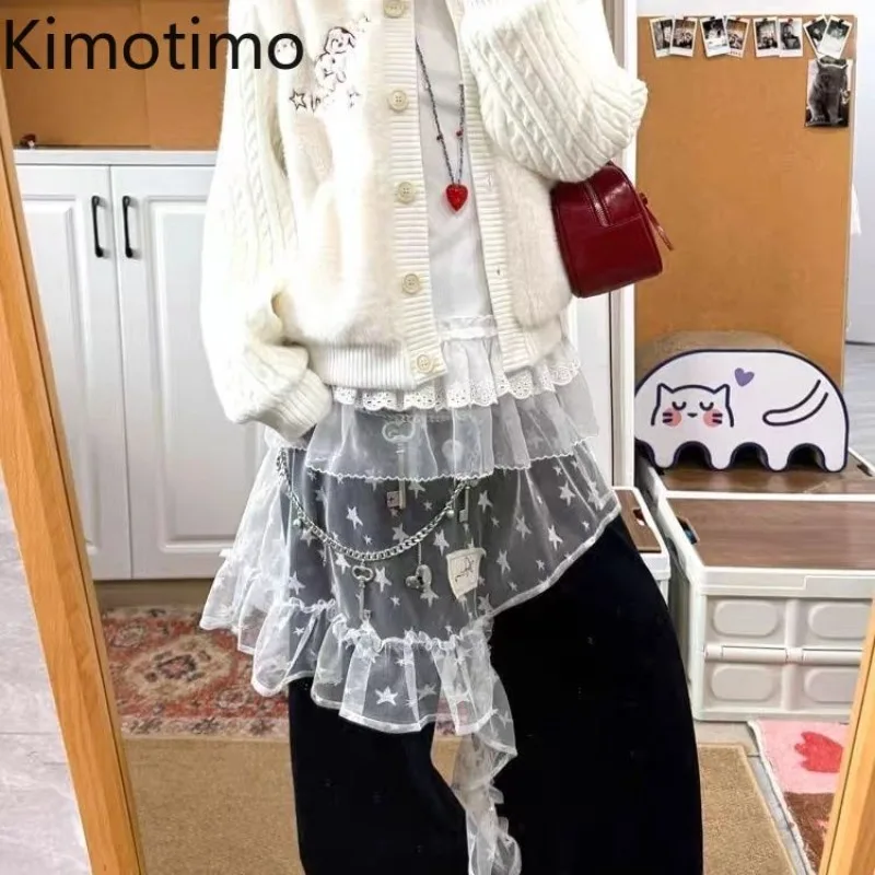 Юбка-бандаж Kimotimo Ins Star Print из сетки и кружева, цельная, с оборками, в стиле Y2K, асимметричная мини-юбка, фейская юбка-фалда
Юбка-бандаж Kimotimo Ins Star Print из сетки и кружева, цельная, с оборками, в стиле Y2K, асимметричная мини-юбка, фейская юбка-фалда
