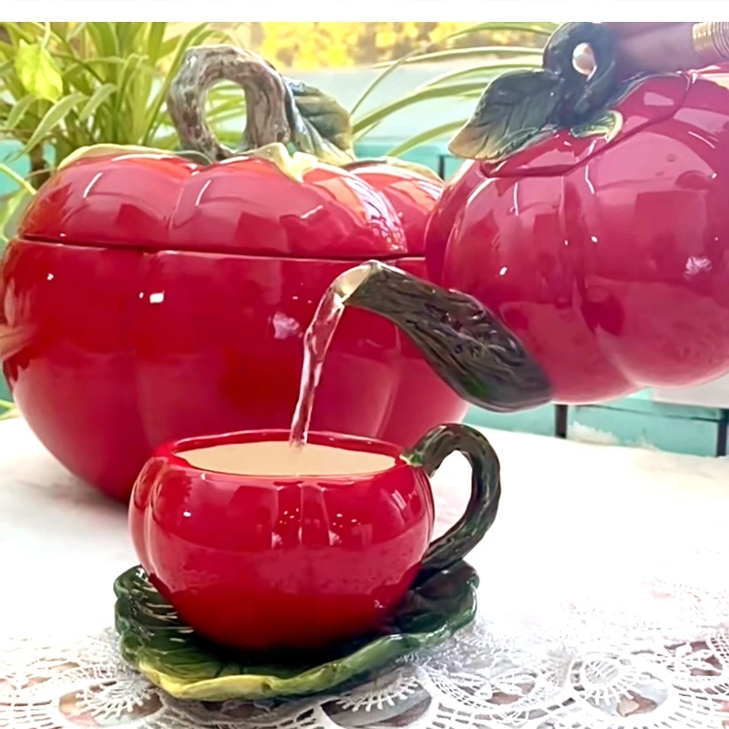 (Persimsey Ruyi) Ceramic red tea set teapot combination afternoon
(Persimsey Ruyi) Ceramic red tea set teapot combination afternoon