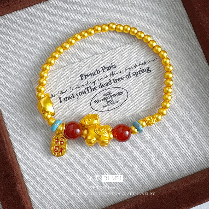 Золотой браслет из настоящего золота 9999 пробы (24K) в магазине, одинаковый стиль, с подвижными бусинами, подарок для девушки, красивое украшение
Золотой браслет из настоящего золота 9999 пробы (24K) в магазине, одинаковый стиль, с подвижными бусинами, подарок для девушки, красивое украшение